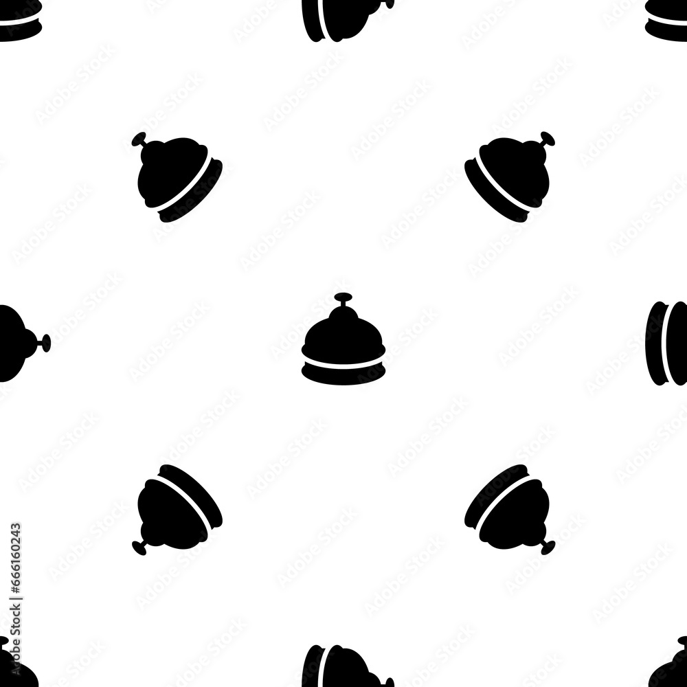 Poster seamless pattern of repeated black reception bell symbols. elements are evenly spaced and some are r