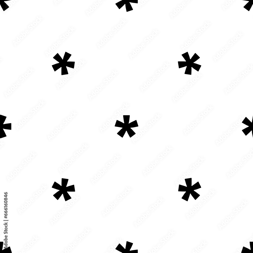 Poster seamless pattern of repeated black multiply symbols. elements are evenly spaced and some are rotated