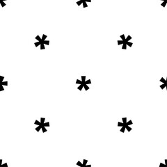 Seamless pattern of repeated black multiply symbols. Elements are evenly spaced and some are rotated. Vector illustration on white background