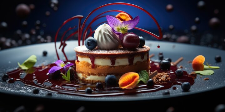 "Tempting Treats: A Visual Feast of Exquisite Cuisine and Cake" Ai generated.