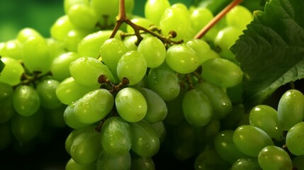 green grapes green background.Generative AI