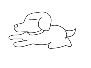 退屈そうな犬のイラスト