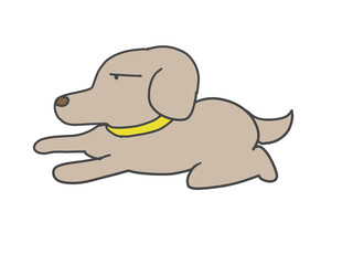 暇で仕方がない犬のイラスト
