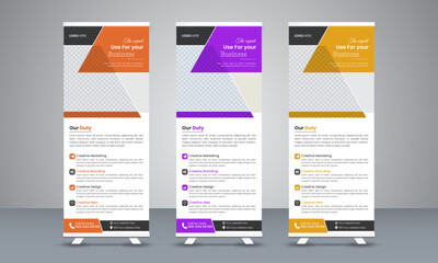 Business Roll Up Banner vector creative design template