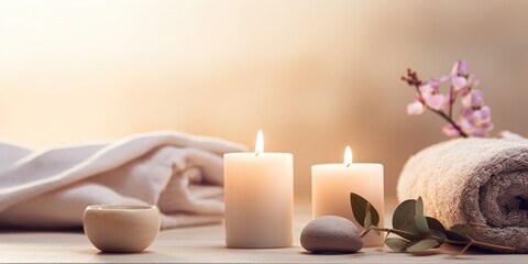 "Calm by Candlelight: A Relaxing Spa Retreat" Ai generated.
