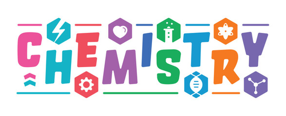 chemistry and symbols. chemistry word concept