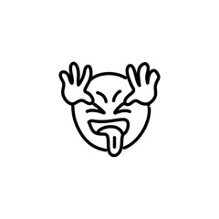 Emoticons outline. Emoji faces emoticon line black icons 