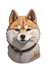 Akita dog, portrait of cute purebred Akita dog, Generative AI
