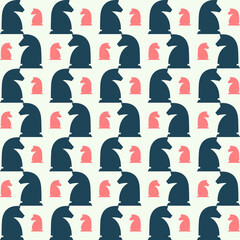 Horse chess seamless creative repeating pattern vector illustration background