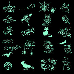 Halloween illustration set vector for card decoration illustration