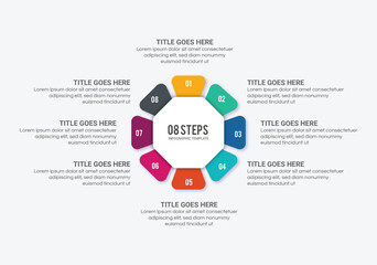 Circle Round Business Infographic Design Template with 8 Options