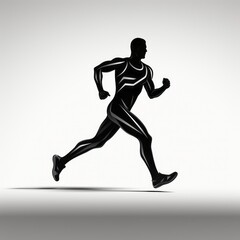 Fototapeta na wymiar running athlete minimalistic icon