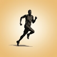 Fototapeta na wymiar running athlete minimalistic icon