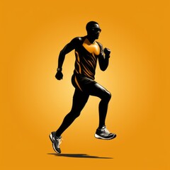 Fototapeta premium running athlete minimalistic icon