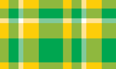 Beautiful classic green yellow plaid pattern vector.