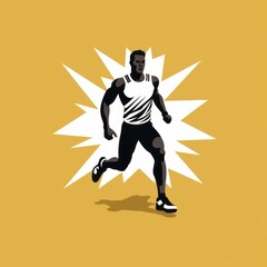 Fototapeta na wymiar minimalistic sports running icon