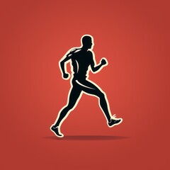 Fototapeta na wymiar minimalistic sports running icon