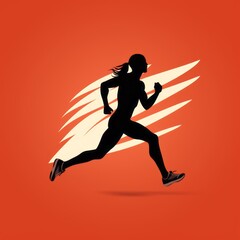 Fototapeta premium minimalistic sports running icon