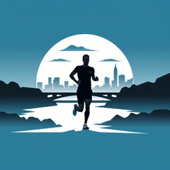 the running man icon - obrazy, fototapety, plakaty