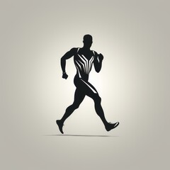the running man icon - obrazy, fototapety, plakaty