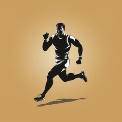 Fototapeta premium minimalistic jogger icon