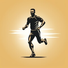 Fototapeta premium minimalistic jogger icon