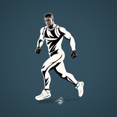 Fototapeta premium minimalistic jogger icon