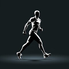 Fototapeta premium minimalistic runner icon