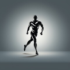 Obraz premium minimalistic runner silhouette icon
