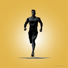 Fototapeta na wymiar minimalistic runner silhouette icon