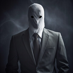 businessman in a suit ghost costume