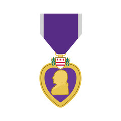 purple heart with ribbon, medal, order
