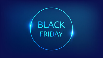 Black Friday inscription in neon frame