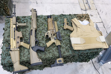 Collection of camouflage weapons