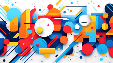 Cartoon geometric pattern line graphic poster web page PPT background