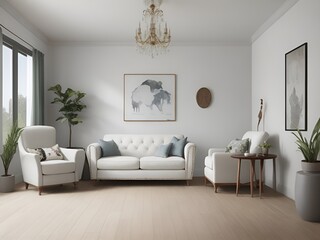 modern living room with sofa generative ai 