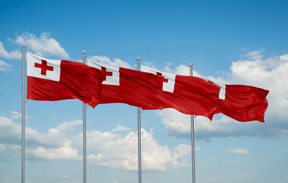 Tongo four flags in row, multiple flags in line