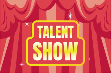 Talent show poster stage curtain announcement concept. Vector flat graphic design illustration