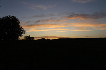 Fototapeta na wymiar A sunset over a field