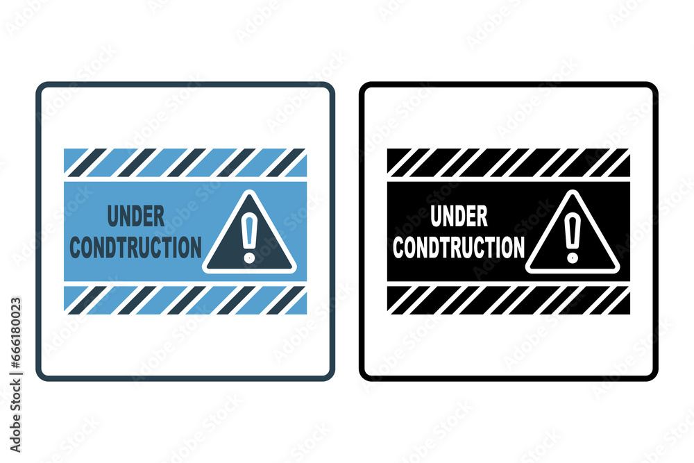 Poster under construction icon. icon related to construction. suitable for web site, app, user interfaces, 