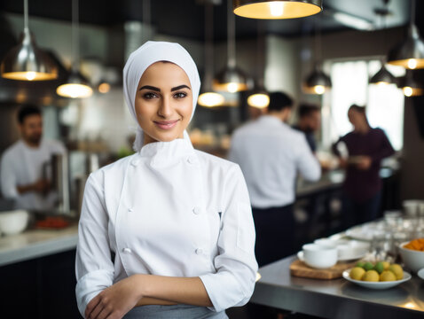  Portrait photo of the chef in the kitchen
