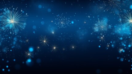 New year firework on blue background. Generative ai