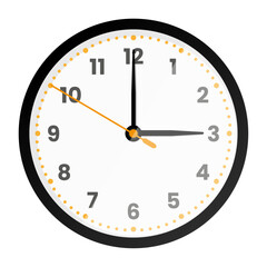 Clock face isolated on white background. 3 o'clock. Vector illustration
