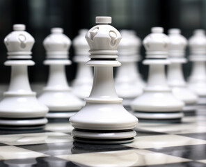 White chess pieces. Generative Ai.