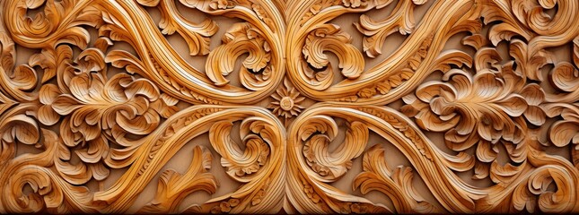 a wooden decorative traditional pattern textured handmade carving artwork woodwork background - obrazy, fototapety, plakaty