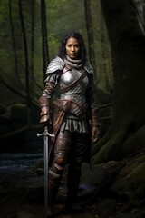 Fototapeta na wymiar beautiful and attractive warrior woman