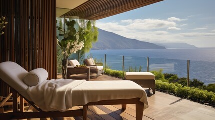 Fototapeta premium A luxurious villa where you have access to a private spa, rest and improve your health