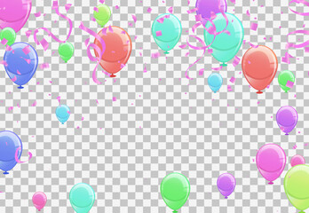 Color balloons in the air. EPS 10 vector illustration with transparency