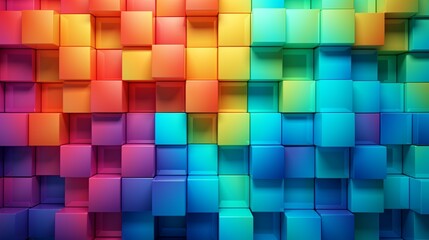 Colorful Geometric Design with Circular Patterns on Azure Background generated by AI tool 