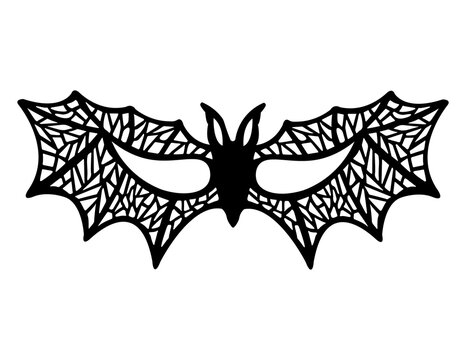 Black and white tattoo Bat mask for Halloween